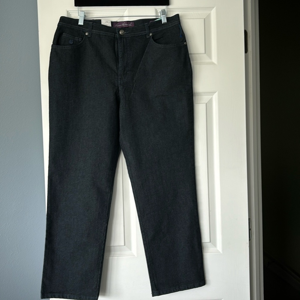 NEW GLORIA VANDERBILT Amanda Dark Denim  Stretch Jeans 16 short NWT